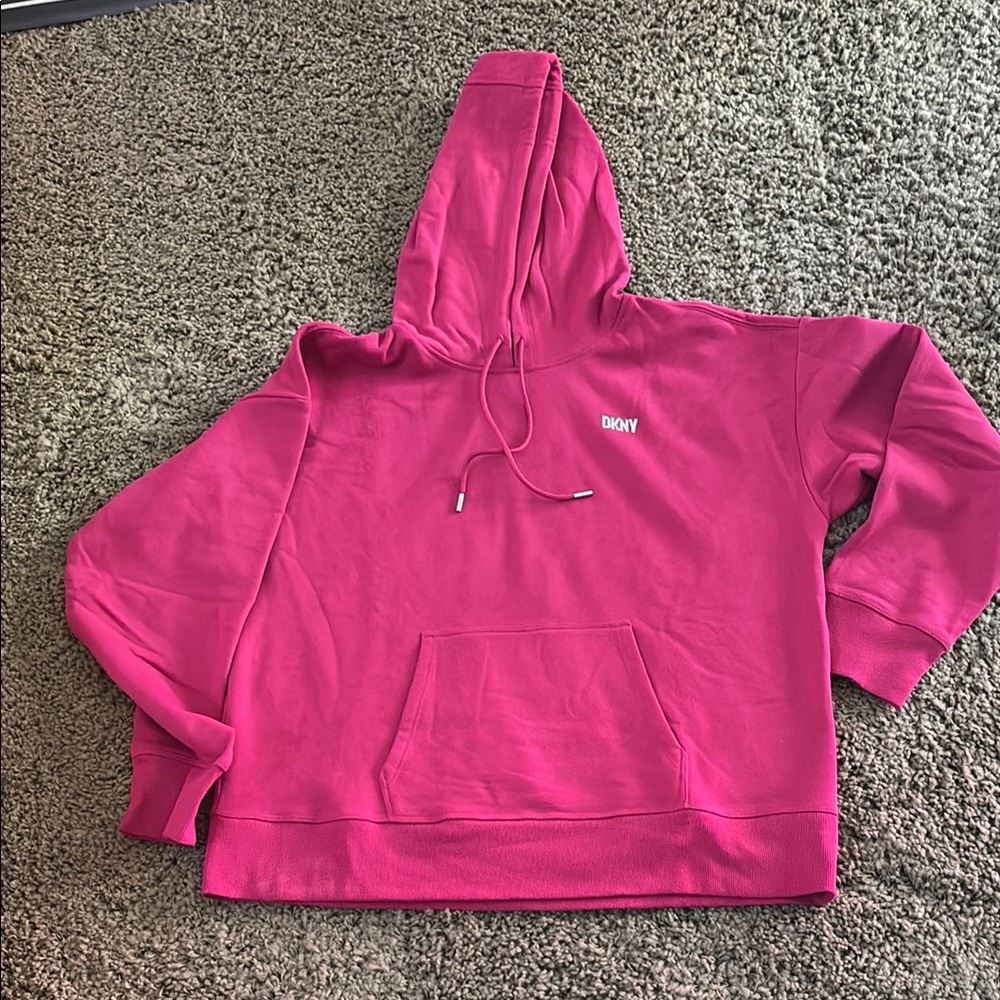 DKNY Women's Pink Hoodie Sweater